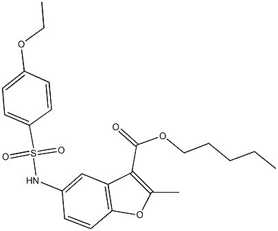 pentyl 5-{[(4-ethoxyphenyl)sulfonyl]amino}-2-methyl-1-benzofuran-3-carboxylate 结构式