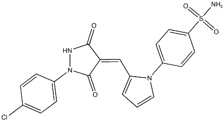 4-(2-{[1-(4-chlorophenyl)-3,5-dioxo-4-pyrazolidinylidene]methyl}-1H-pyrrol-1-yl)benzenesulfonamide Struktur