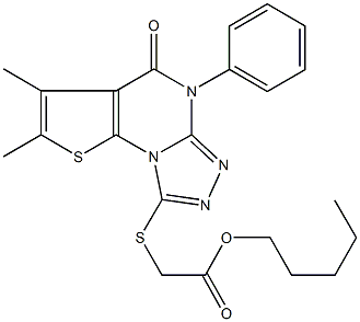 pentyl [(2,3-dimethyl-4-oxo-5-phenyl-4,5-dihydrothieno[3,2-e][1,2,4]triazolo[4,3-a]pyrimidin-8-yl)sulfanyl]acetate|
