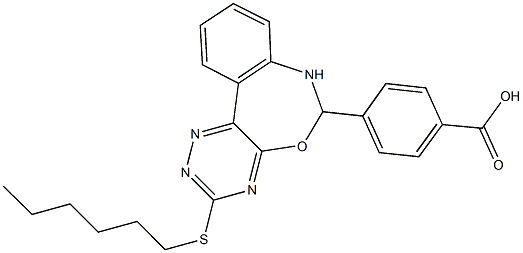 4-[3-(hexylthio)-6,7-dihydro[1,2,4]triazino[5,6-d][3,1]benzoxazepin-6-yl]benzoicacid|