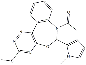 7-acetyl-6-(1-methyl-1H-pyrrol-2-yl)-6,7-dihydro[1,2,4]triazino[5,6-d][3,1]benzoxazepin-3-yl methyl sulfide Structure