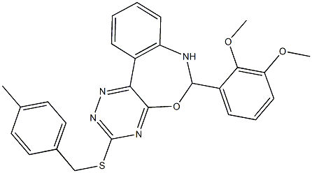 6-(2,3-dimethoxyphenyl)-3-[(4-methylbenzyl)sulfanyl]-6,7-dihydro[1,2,4]triazino[5,6-d][3,1]benzoxazepine Structure