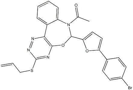 7-acetyl-3-(allylsulfanyl)-6-[5-(4-bromophenyl)-2-furyl]-6,7-dihydro[1,2,4]triazino[5,6-d][3,1]benzoxazepine|