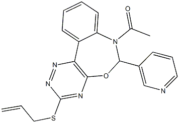 7-acetyl-6-(3-pyridinyl)-6,7-dihydro[1,2,4]triazino[5,6-d][3,1]benzoxazepin-3-yl allyl sulfide Struktur
