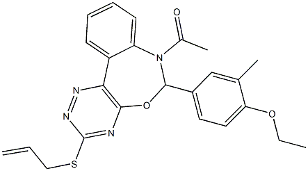 442646-81-3 7-acetyl-3-(allylsulfanyl)-6-(4-ethoxy-3-methylphenyl)-6,7-dihydro[1,2,4]triazino[5,6-d][3,1]benzoxazepine