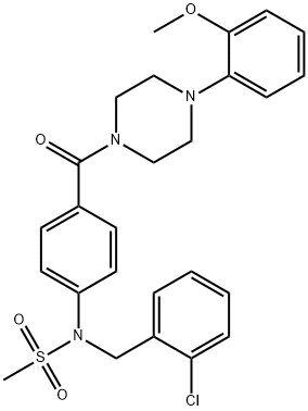 N-(2-chlorobenzyl)-N-(4-{[4-(2-methoxyphenyl)-1-piperazinyl]carbonyl}phenyl)methanesulfonamide Structure