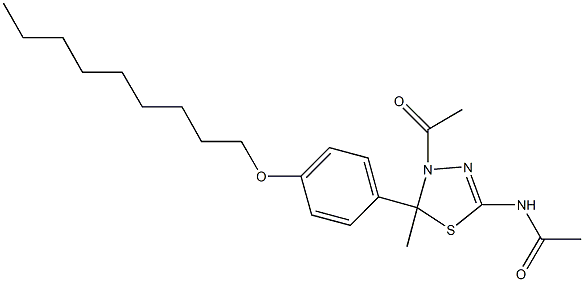 N-{4-acetyl-5-methyl-5-[4-(nonyloxy)phenyl]-4,5-dihydro-1,3,4-thiadiazol-2-yl}acetamide Structure