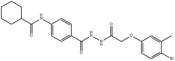 N-[4-({2-[(4-bromo-3-methylphenoxy)acetyl]hydrazino}carbonyl)phenyl]cyclohexanecarboxamide,443645-69-0,结构式
