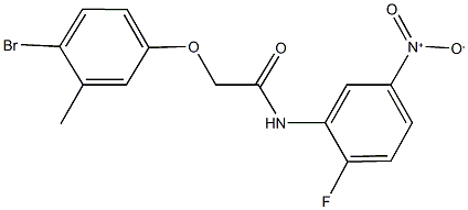 2-(4-bromo-3-methylphenoxy)-N-{2-fluoro-5-nitrophenyl}acetamide,443670-81-3,结构式