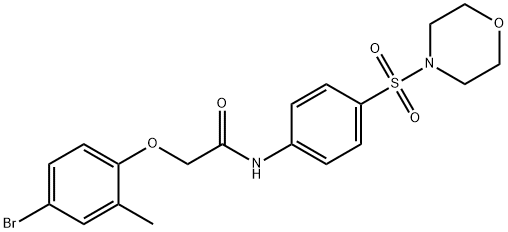 2-(4-bromo-2-methylphenoxy)-N-[4-(morpholin-4-ylsulfonyl)phenyl]acetamide,443731-04-2,结构式