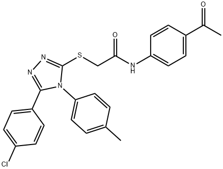 N-(4-acetylphenyl)-2-{[5-(4-chlorophenyl)-4-(4-methylphenyl)-4H-1,2,4-triazol-3-yl]sulfanyl}acetamide Struktur