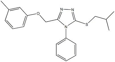 3-(isobutylsulfanyl)-5-[(3-methylphenoxy)methyl]-4-phenyl-4H-1,2,4-triazole Structure