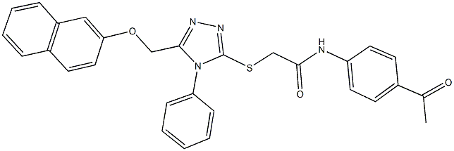 N-(4-acetylphenyl)-2-({5-[(2-naphthyloxy)methyl]-4-phenyl-4H-1,2,4-triazol-3-yl}sulfanyl)acetamide Struktur