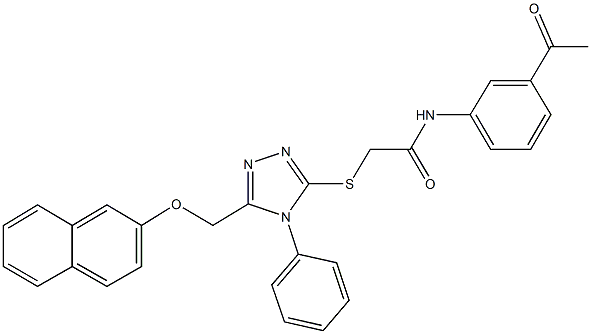 N-(3-acetylphenyl)-2-({5-[(2-naphthyloxy)methyl]-4-phenyl-4H-1,2,4-triazol-3-yl}sulfanyl)acetamide Structure