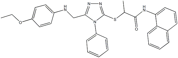 2-({5-[(4-ethoxyanilino)methyl]-4-phenyl-4H-1,2,4-triazol-3-yl}sulfanyl)-N-(1-naphthyl)propanamide,443742-43-6,结构式