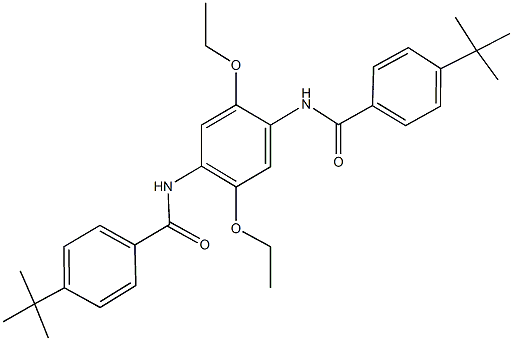 4-tert-butyl-N-{4-[(4-tert-butylbenzoyl)amino]-2,5-diethoxyphenyl}benzamide 化学構造式