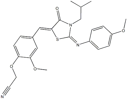 [4-({3-isobutyl-2-[(4-methoxyphenyl)imino]-4-oxo-1,3-thiazolidin-5-ylidene}methyl)-2-methoxyphenoxy]acetonitrile