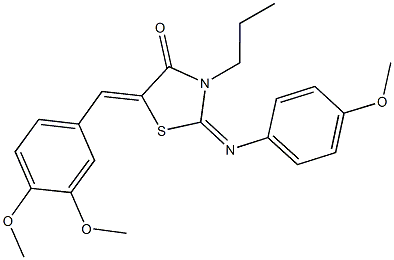 443872-90-0 5-(3,4-dimethoxybenzylidene)-2-[(4-methoxyphenyl)imino]-3-propyl-1,3-thiazolidin-4-one