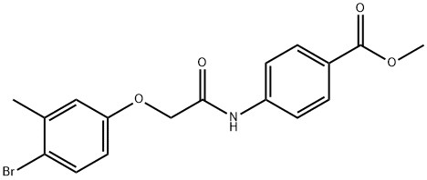 methyl 4-{[(4-bromo-3-methylphenoxy)acetyl]amino}benzoate Structure