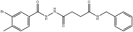 N-benzyl-4-[2-(3-bromo-4-methylbenzoyl)hydrazino]-4-oxobutanamide Struktur