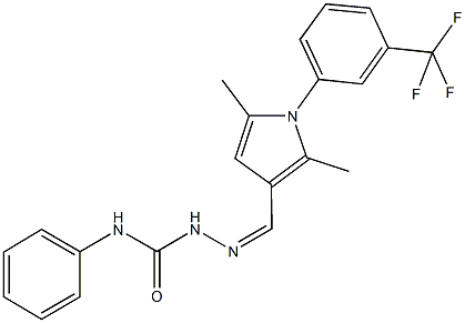 2,5-dimethyl-1-[3-(trifluoromethyl)phenyl]-1H-pyrrole-3-carbaldehyde N-phenylsemicarbazone Structure
