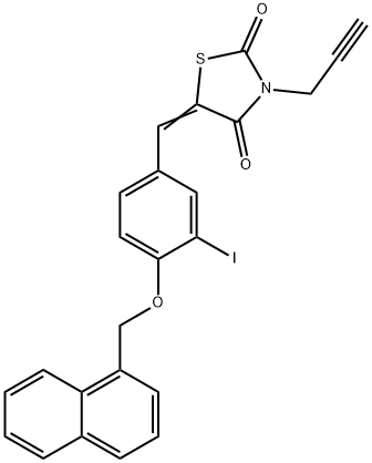 5-[3-iodo-4-(1-naphthylmethoxy)benzylidene]-3-(2-propynyl)-1,3-thiazolidine-2,4-dione Struktur