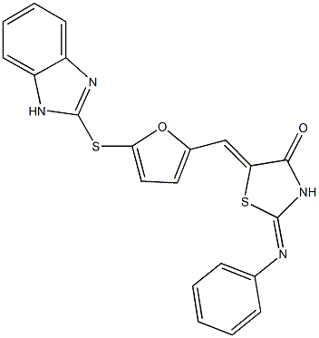 5-{[5-(1H-benzimidazol-2-ylsulfanyl)-2-furyl]methylene}-2-(phenylimino)-1,3-thiazolidin-4-one|