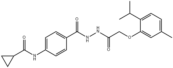 N-[4-({2-[(2-isopropyl-5-methylphenoxy)acetyl]hydrazino}carbonyl)phenyl]cyclopropanecarboxamide,444110-17-2,结构式