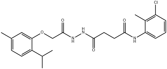 N-(3-chloro-2-methylphenyl)-4-{2-[(2-isopropyl-5-methylphenoxy)acetyl]hydrazino}-4-oxobutanamide,444111-03-9,结构式