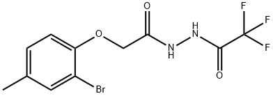 N'-[(2-bromo-4-methylphenoxy)acetyl]-2,2,2-trifluoroacetohydrazide,444148-79-2,结构式