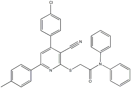444153-93-9 2-{[4-(4-chlorophenyl)-3-cyano-6-(4-methylphenyl)-2-pyridinyl]sulfanyl}-N,N-diphenylacetamide