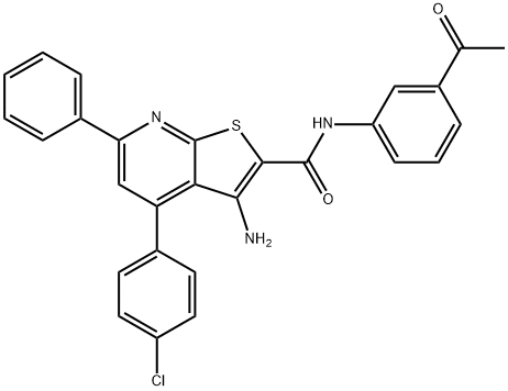 N-(3-acetylphenyl)-3-amino-4-(4-chlorophenyl)-6-phenylthieno[2,3-b]pyridine-2-carboxamide|