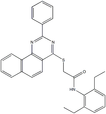 N-(2,6-diethylphenyl)-2-[(2-phenylbenzo[h]quinazolin-4-yl)sulfanyl]acetamide Structure