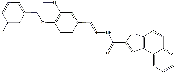 N'-{4-[(3-fluorobenzyl)oxy]-3-methoxybenzylidene}naphtho[2,1-b]furan-2-carbohydrazide Structure