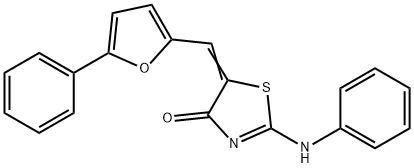 5-[(5-phenyl-2-furyl)methylene]-2-(phenylimino)-1,3-thiazolidin-4-one Structure