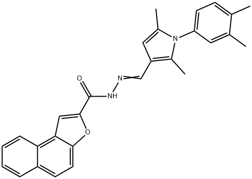 N'-{[1-(3,4-dimethylphenyl)-2,5-dimethyl-1H-pyrrol-3-yl]methylene}naphtho[2,1-b]furan-2-carbohydrazide,444716-22-7,结构式
