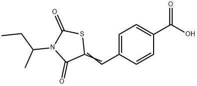 4-[(3-sec-butyl-2,4-dioxo-1,3-thiazolidin-5-ylidene)methyl]benzoic acid Structure