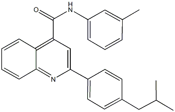 2-(4-isobutylphenyl)-N-(3-methylphenyl)-4-quinolinecarboxamide Struktur