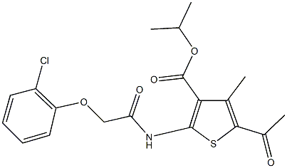 isopropyl 5-acetyl-2-{[(2-chlorophenoxy)acetyl]amino}-4-methylthiophene-3-carboxylate|