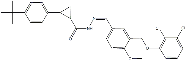 2-(4-tert-butylphenyl)-N'-{3-[(2,3-dichlorophenoxy)methyl]-4-methoxybenzylidene}cyclopropanecarbohydrazide 结构式