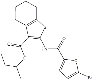 sec-butyl 2-[(5-bromo-2-furoyl)amino]-4,5,6,7-tetrahydro-1-benzothiophene-3-carboxylate Struktur