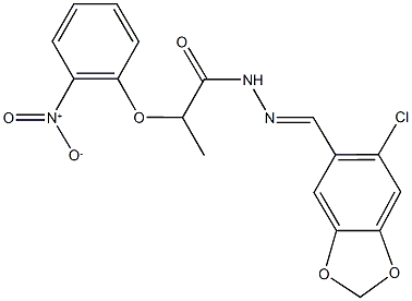 N'-[(6-chloro-1,3-benzodioxol-5-yl)methylene]-2-{2-nitrophenoxy}propanohydrazide,444926-74-3,结构式