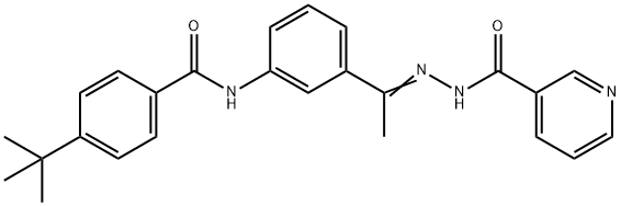 4-tert-butyl-N-{3-[N-(3-pyridinylcarbonyl)ethanehydrazonoyl]phenyl}benzamide Struktur