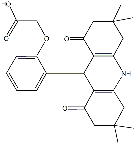 [2-(3,3,6,6-tetramethyl-1,8-dioxo-1,2,3,4,5,6,7,8,9,10-decahydro-9-acridinyl)phenoxy]acetic acid Struktur