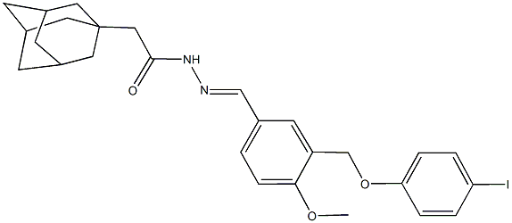 2-(1-adamantyl)-N'-{3-[(4-iodophenoxy)methyl]-4-methoxybenzylidene}acetohydrazide Struktur