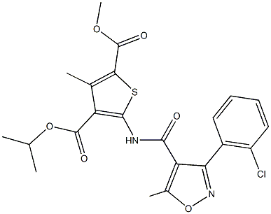 444931-23-1 4-isopropyl 2-methyl 5-({[3-(2-chlorophenyl)-5-methyl-4-isoxazolyl]carbonyl}amino)-3-methyl-2,4-thiophenedicarboxylate