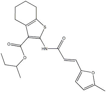 sec-butyl 2-{[3-(5-methyl-2-furyl)acryloyl]amino}-4,5,6,7-tetrahydro-1-benzothiophene-3-carboxylate Structure
