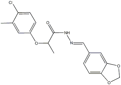 N'-(1,3-benzodioxol-5-ylmethylene)-2-(4-chloro-3-methylphenoxy)propanohydrazide Structure