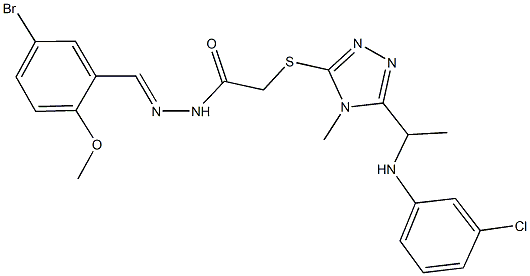 N'-(5-bromo-2-methoxybenzylidene)-2-({5-[1-(3-chloroanilino)ethyl]-4-methyl-4H-1,2,4-triazol-3-yl}sulfanyl)acetohydrazide|