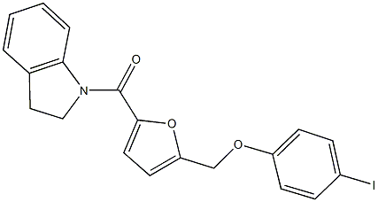 1-{5-[(4-iodophenoxy)methyl]-2-furoyl}indoline Structure